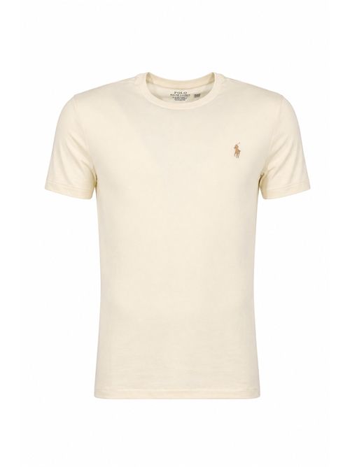 T-shirt in cotone con logo Pony Natural POLO RALPH LAUREN | 710671438350